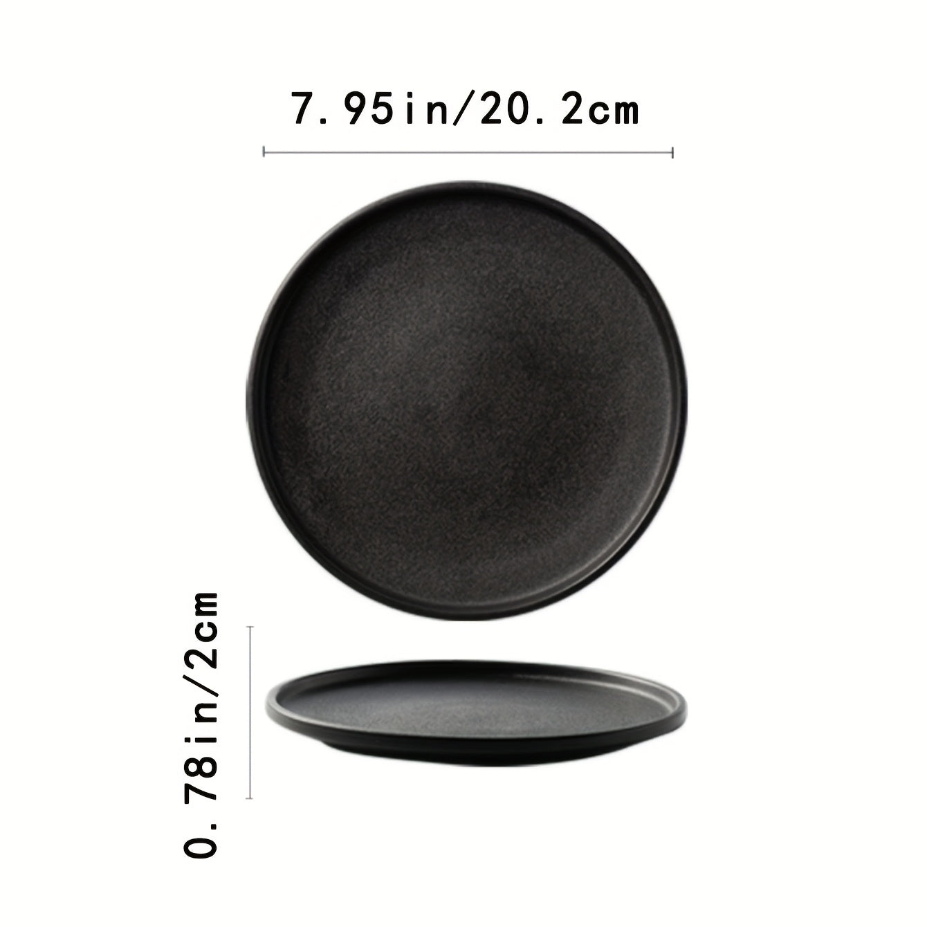2-Pack Ceramic Dinner Plates - Matte Textured Steak Plates with Golden Rim