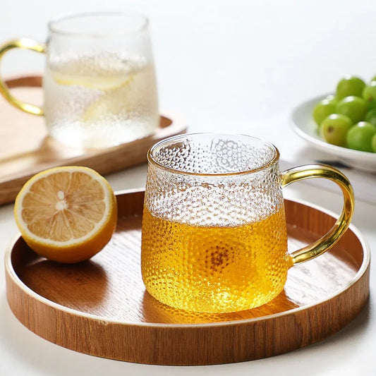 Hammer Pattern Glass Coffee Cup