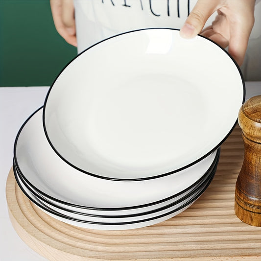 4pcs Pure White Plate Dinner Set