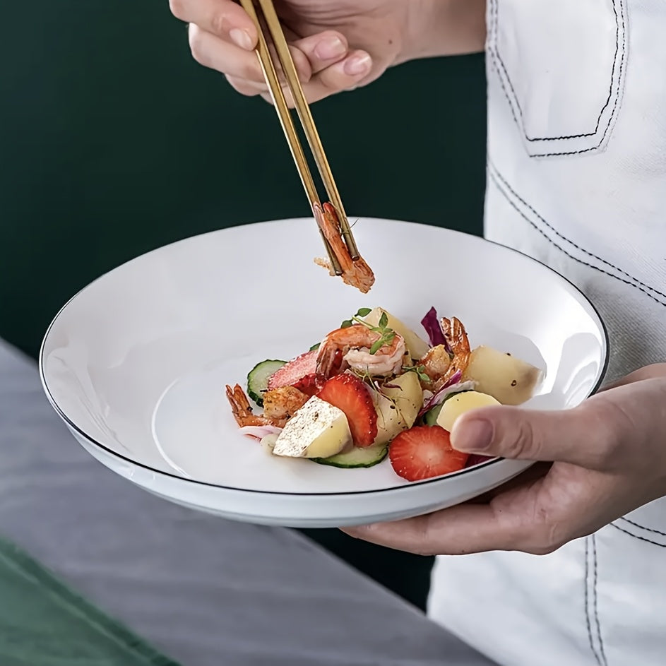 4pcs Pure White Plate Dinner Set