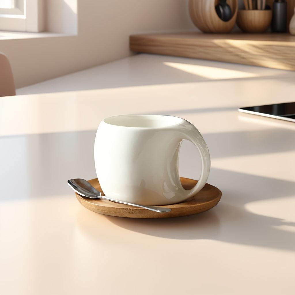 Curved Ceramic with Saucer