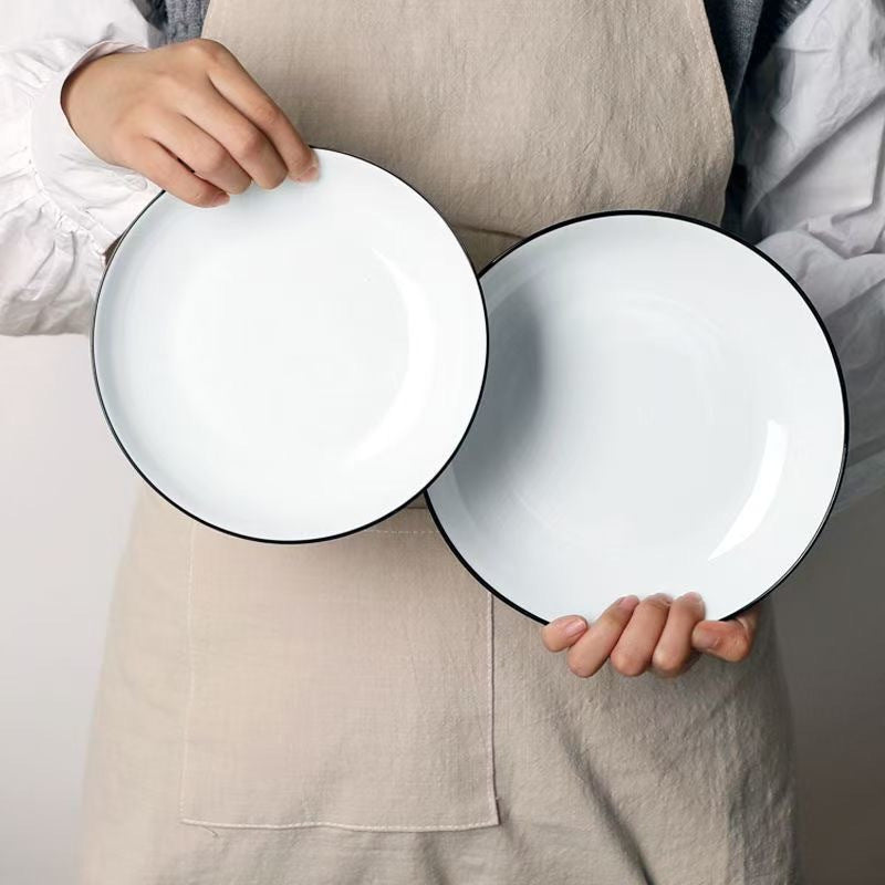 4pcs Pure White Plate Dinner Set