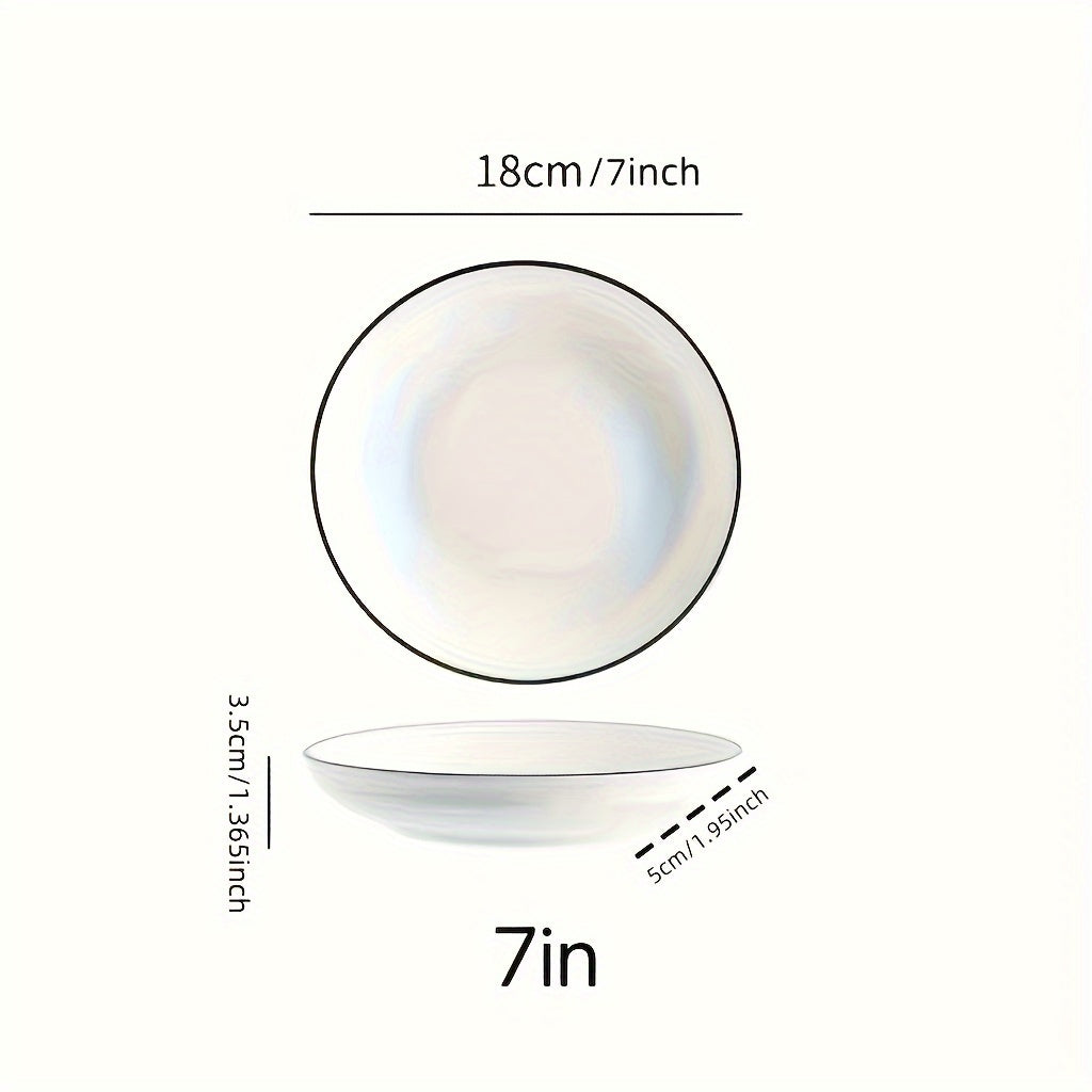 4pcs Pure White Plate Dinner Set