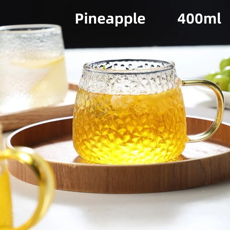 Hammer Pattern Glass Coffee Cup