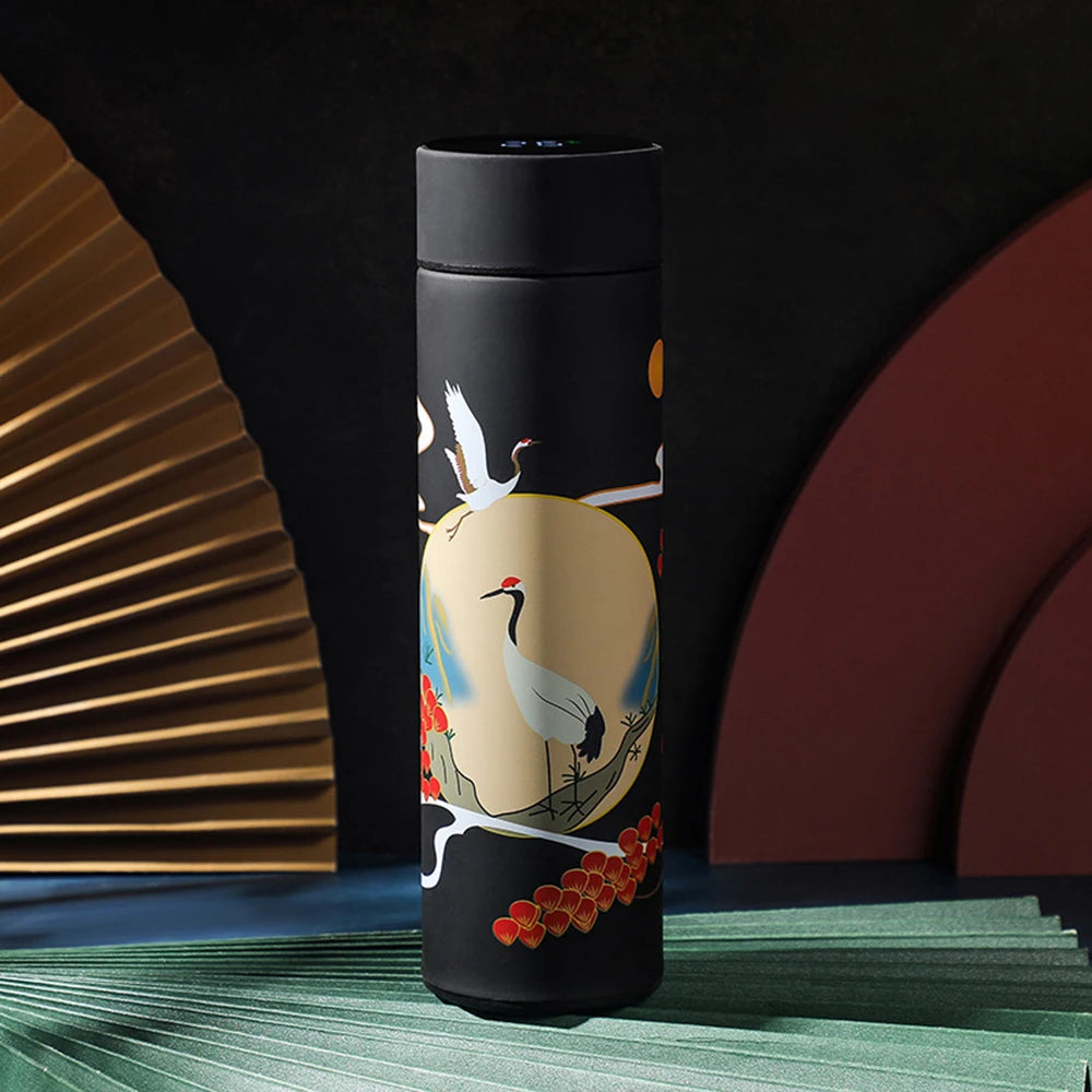 Smart LED Chinese Expressive Illustration Travel Thermos