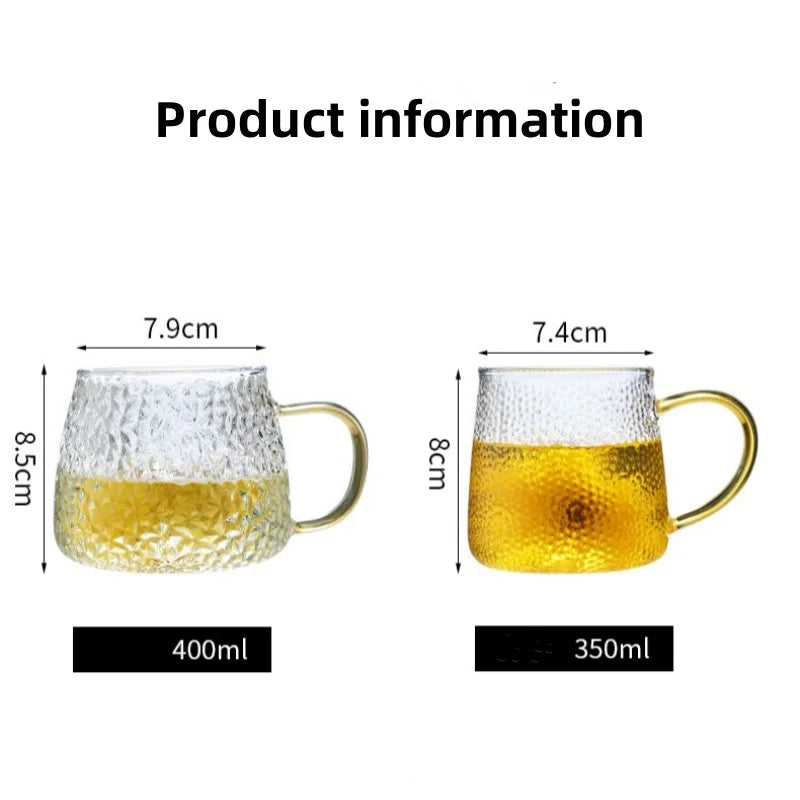 Hammer Pattern Glass Coffee Cup