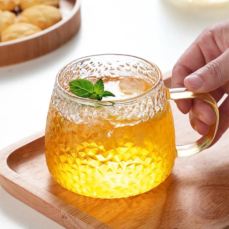 Hammer Pattern Glass Coffee Cup