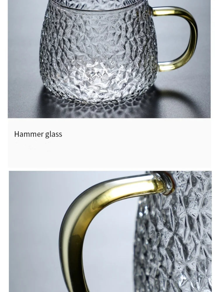Hammer Pattern Glass Coffee Cup