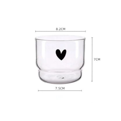 Heart Pattern Latte Glass