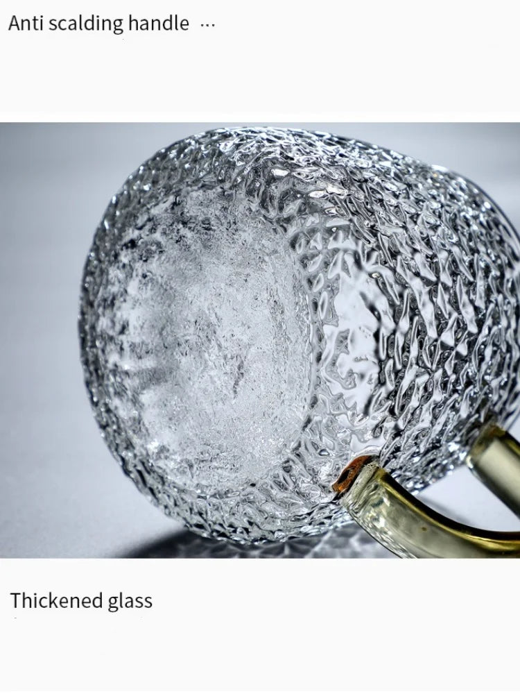 Hammer Pattern Glass Coffee Cup