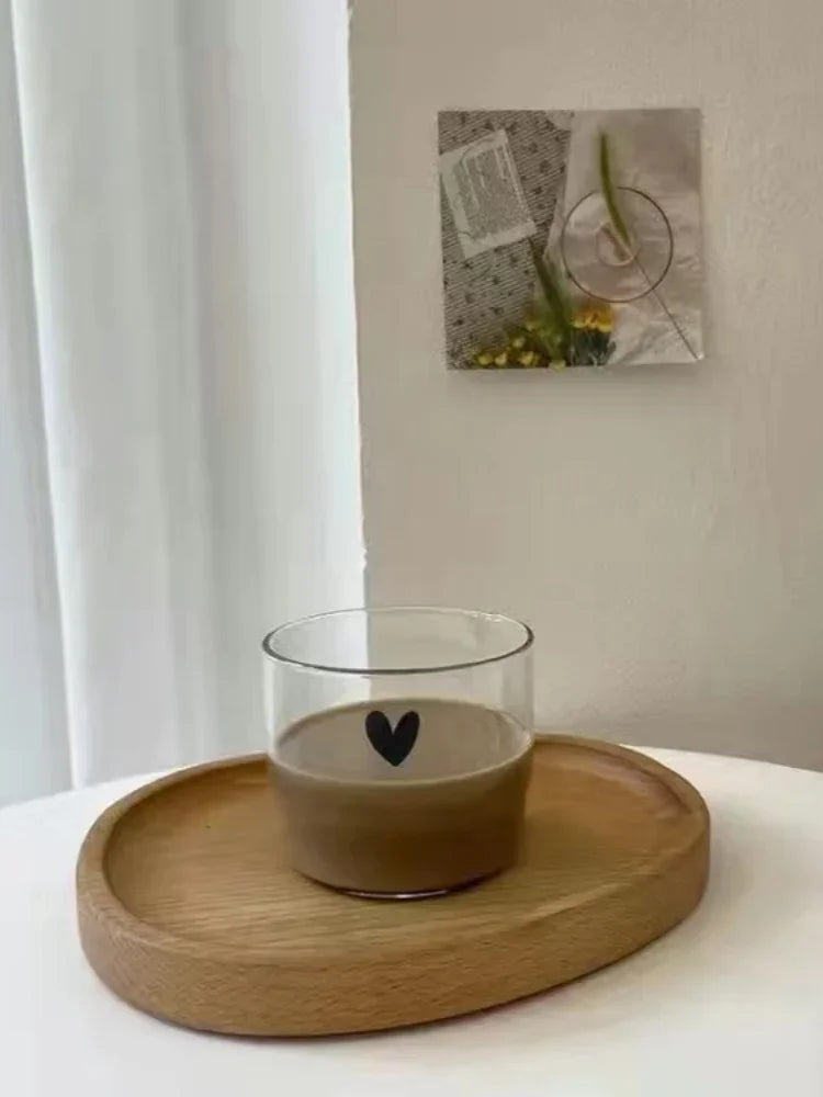 Heart Pattern Latte Glass