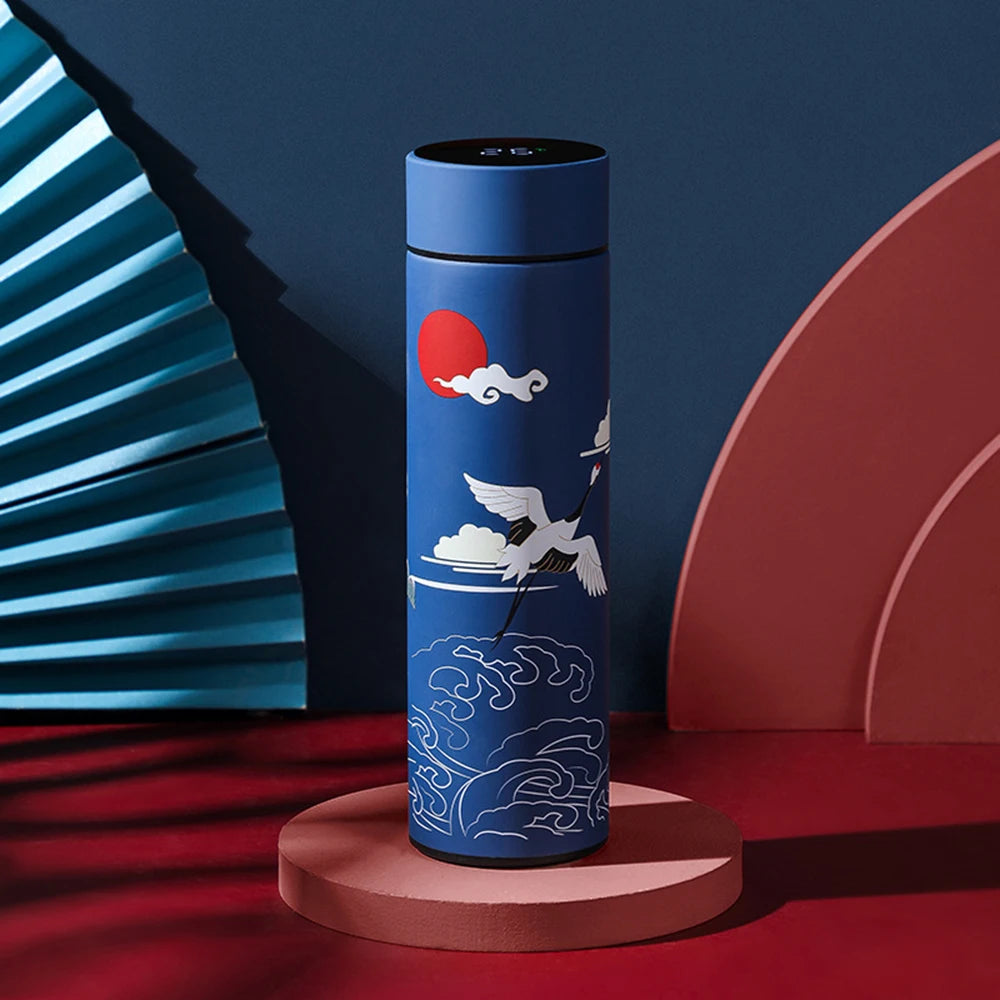 Smart LED Chinese Expressive Illustration Travel Thermos