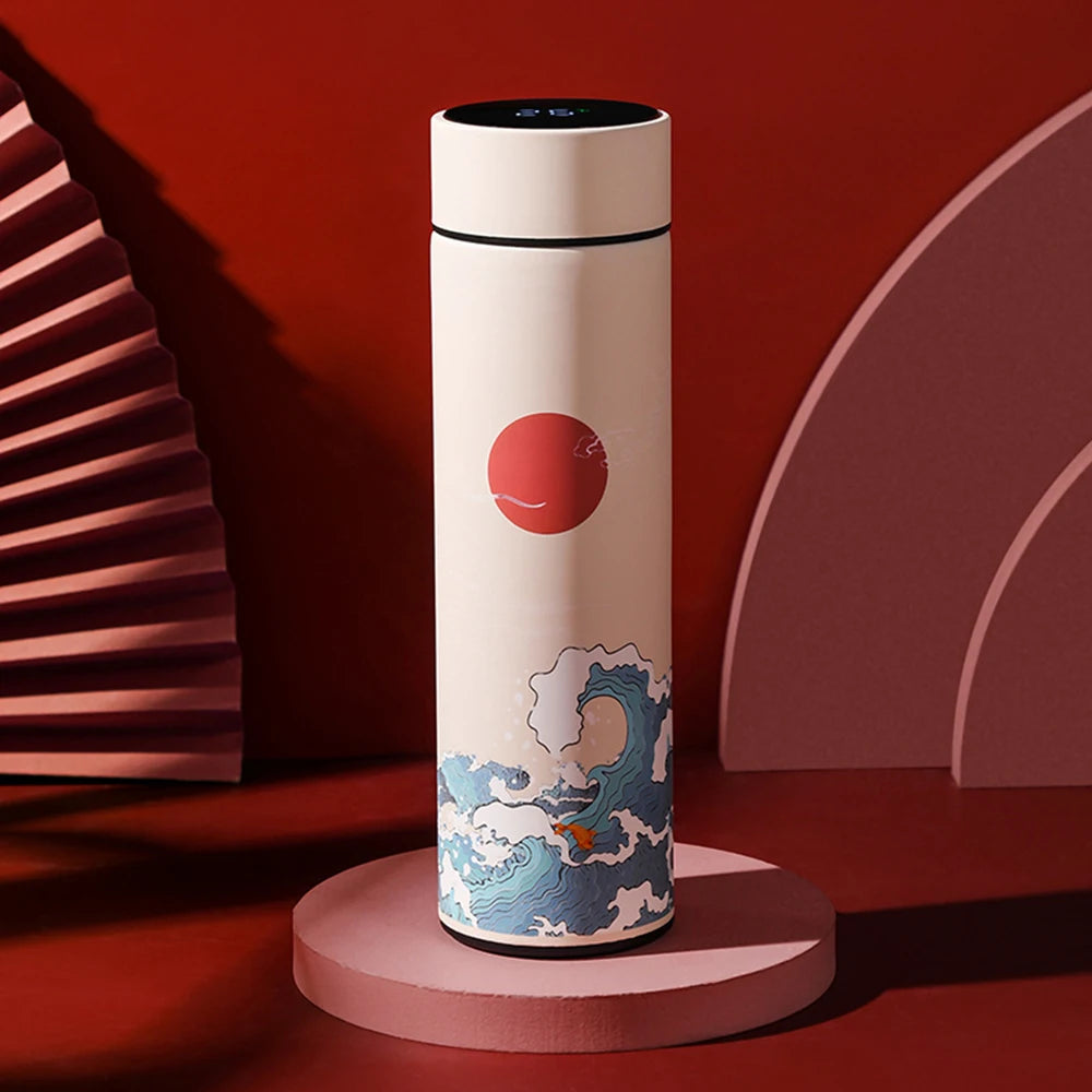 Smart LED Chinese Expressive Illustration Travel Thermos