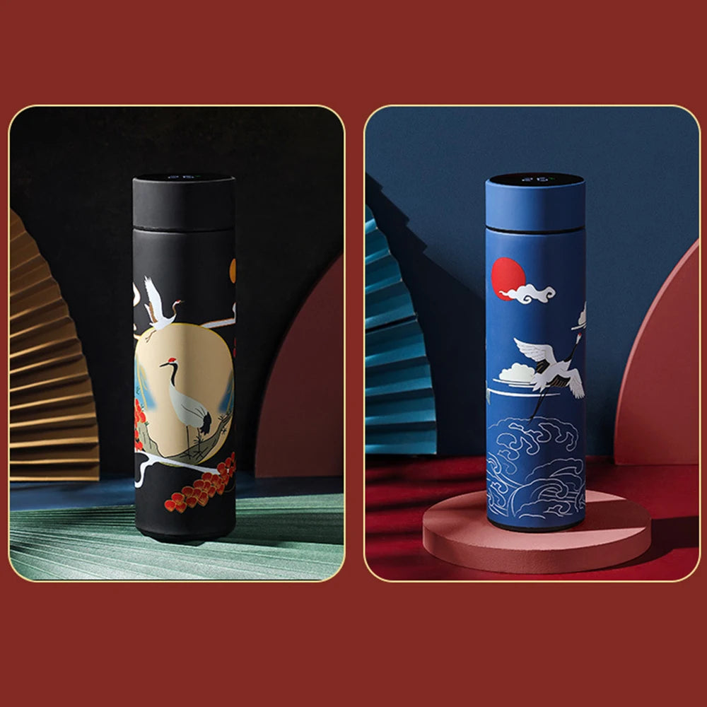 Smart LED Chinese Expressive Illustration Travel Thermos