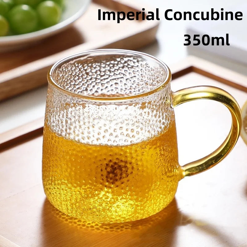 Hammer Pattern Glass Coffee Cup