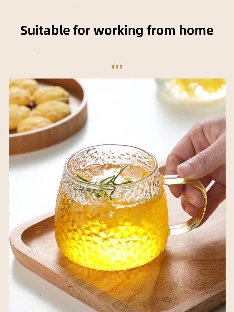 Hammer Pattern Glass Coffee Cup