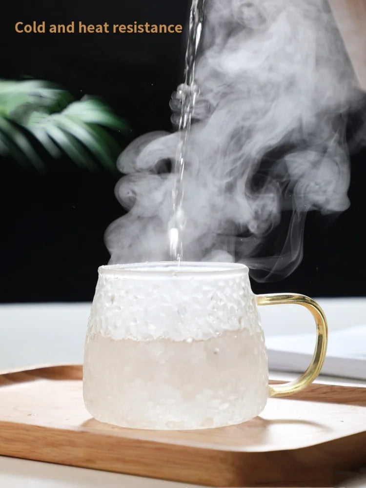 Hammer Pattern Glass Coffee Cup