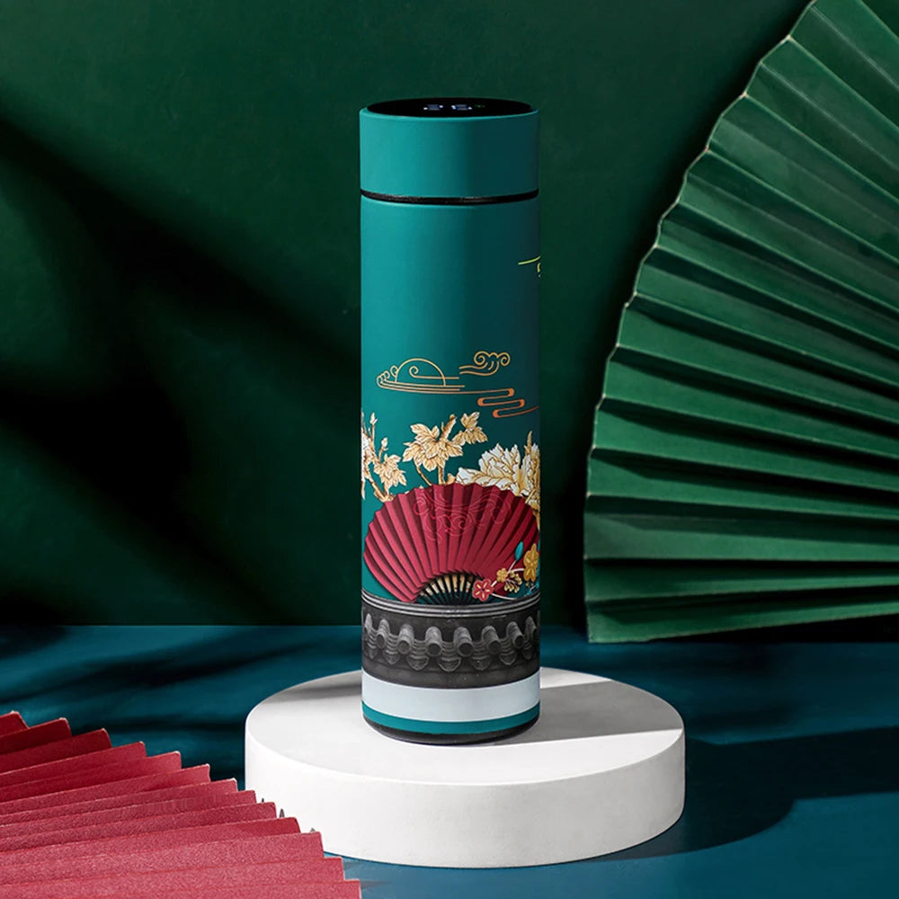 Smart LED Chinese Expressive Illustration Travel Thermos