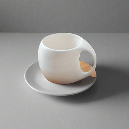 Curved Ceramic with Saucer