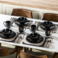 Black Plates And Bowls 16 Piece Gold Splash Ceramics Set