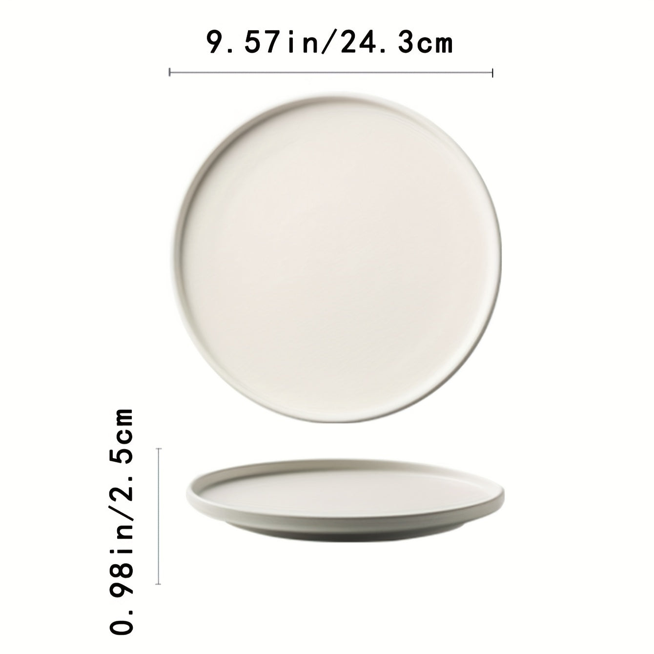 2-Pack Ceramic Dinner Plates - Matte Textured Steak Plates with Golden Rim
