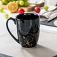 Black Plates And Bowls 16 Piece Gold Splash Ceramics Set