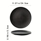 2-Pack Ceramic Dinner Plates - Matte Textured Steak Plates with Golden Rim