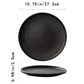 2-Pack Ceramic Dinner Plates - Matte Textured Steak Plates with Golden Rim